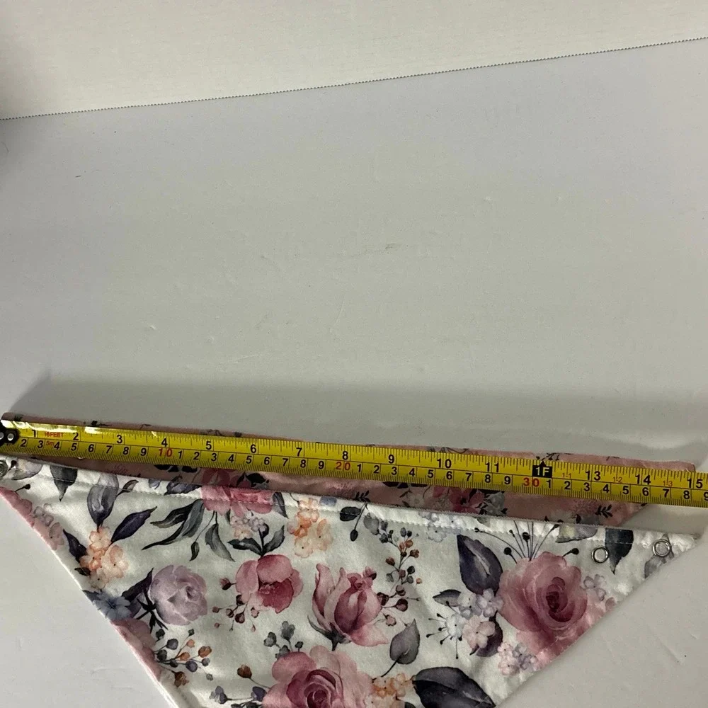 Somewhere Over Rainbows Floral Bandana Bib Set Pink White Roses 2 Pack